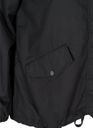 Kort jacka med huva och fickor, Black, Packshot image number 3