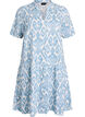 Kort a-linjeformad kl&auml;nning i bomullsmuslin, Vanilla, Packshot image number 0