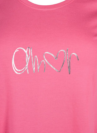 T-shirt från FLASH med tryck, Hot Pink Amour, Packshot image number 2