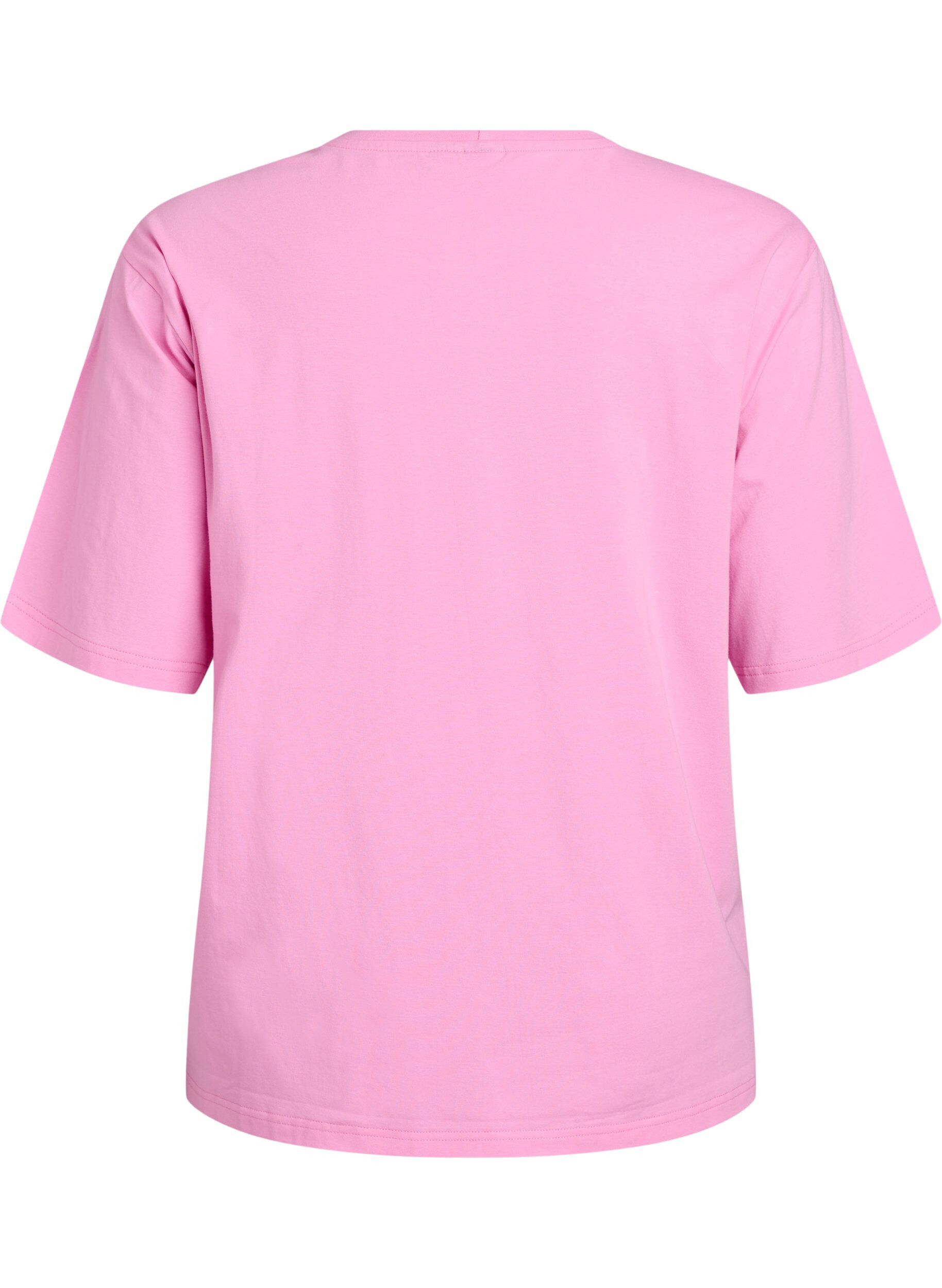 ZizziSportig t-shirt i ekologisk bomull, Rosa, Packshot image number 1