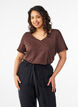 T-shirt med v-ringning, Brun, Model image number 0