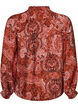 Blus i viskos med paisleym&ouml;nster och volanger, Orange, Packshot image number 1