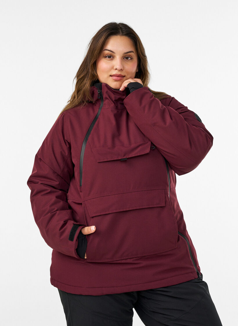 Funktionell skidanorak med huva, R&ouml;d, Model image number 0