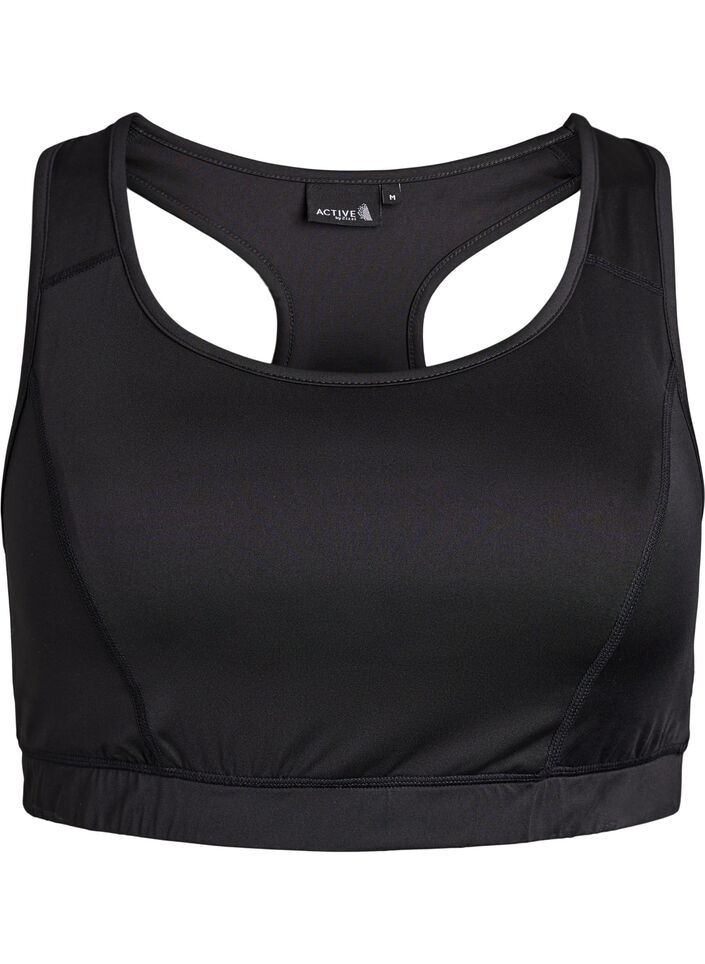 Sport-BH med racerback, Svart, Packshot image number 0