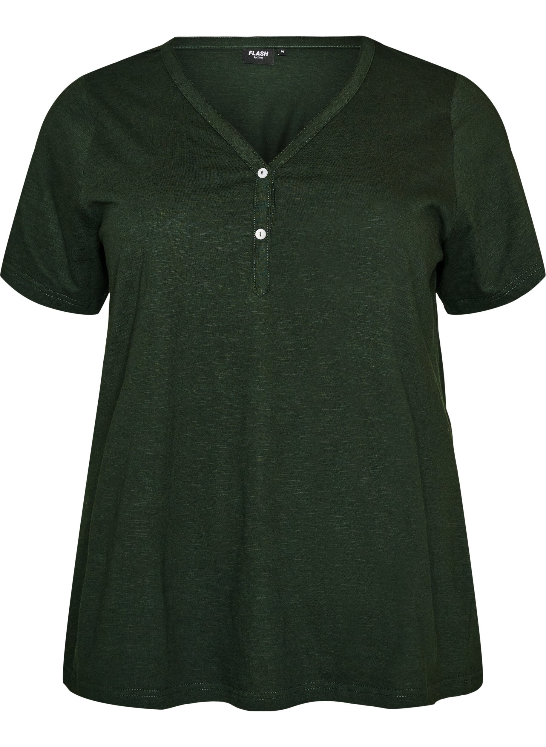 ZizziT-shirt med knappdetalj, Gr&ouml;n, Packshot image number 0
