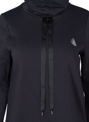 Sweatshirtklänning med hög krage och slits, Night Sky, Packshot image number 2