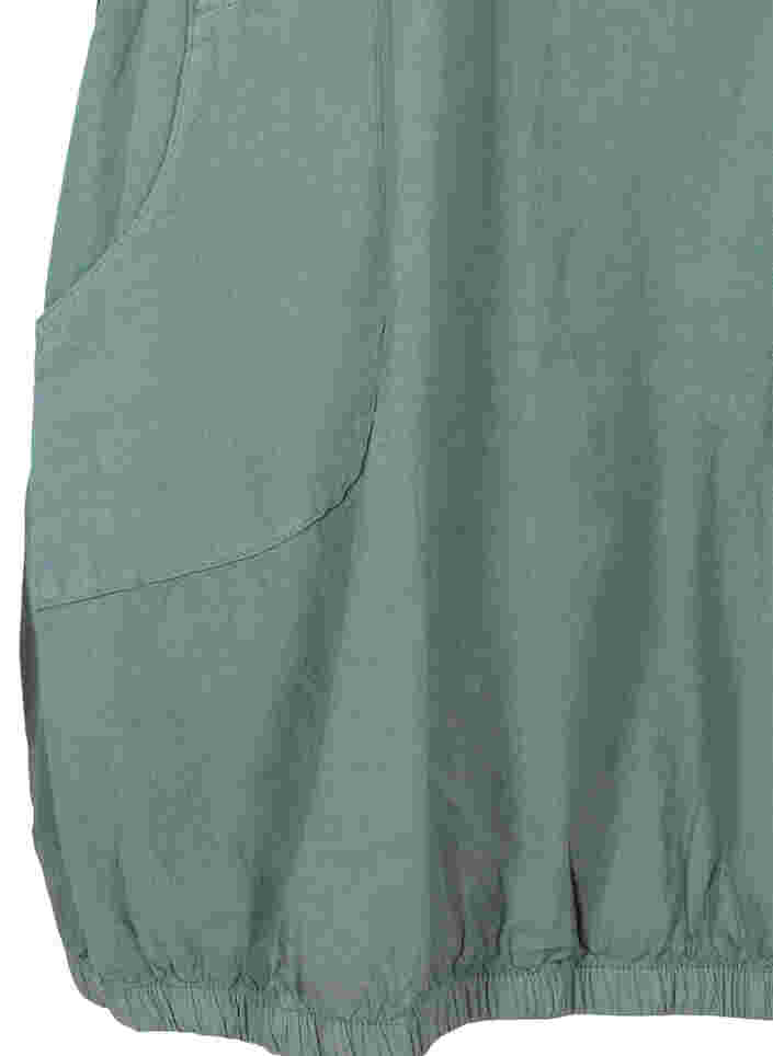 Ärmlös klänning i bomull, Balsam Green, Packshot image number 3
