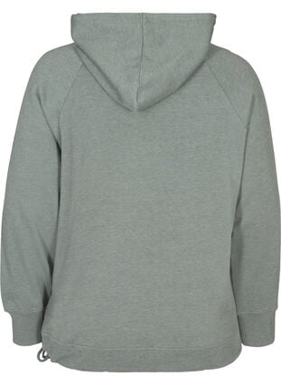 Melerad sweatshirt med huva och ficka, Balsam Melange, Packshot image number 1