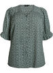 Skjortblus med halvl&aring;nga &auml;rmar, Gr&ouml;n, Packshot image number 0