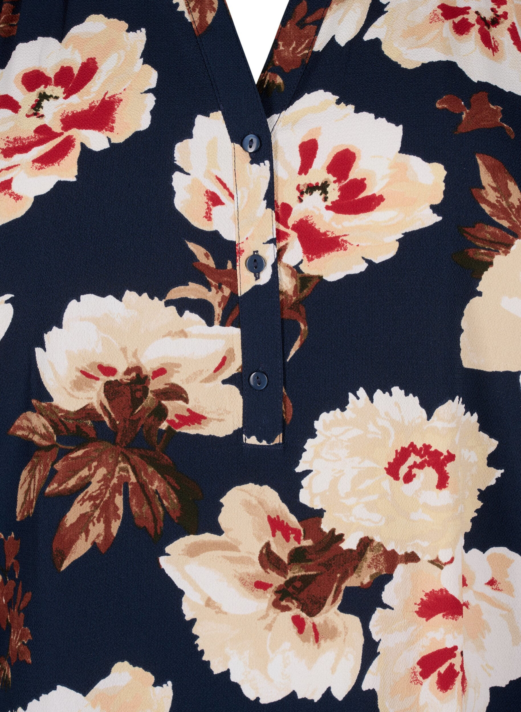 Zizzi V-ringad blus med korta &auml;rmar, Bl&aring;, Packshot image number 2