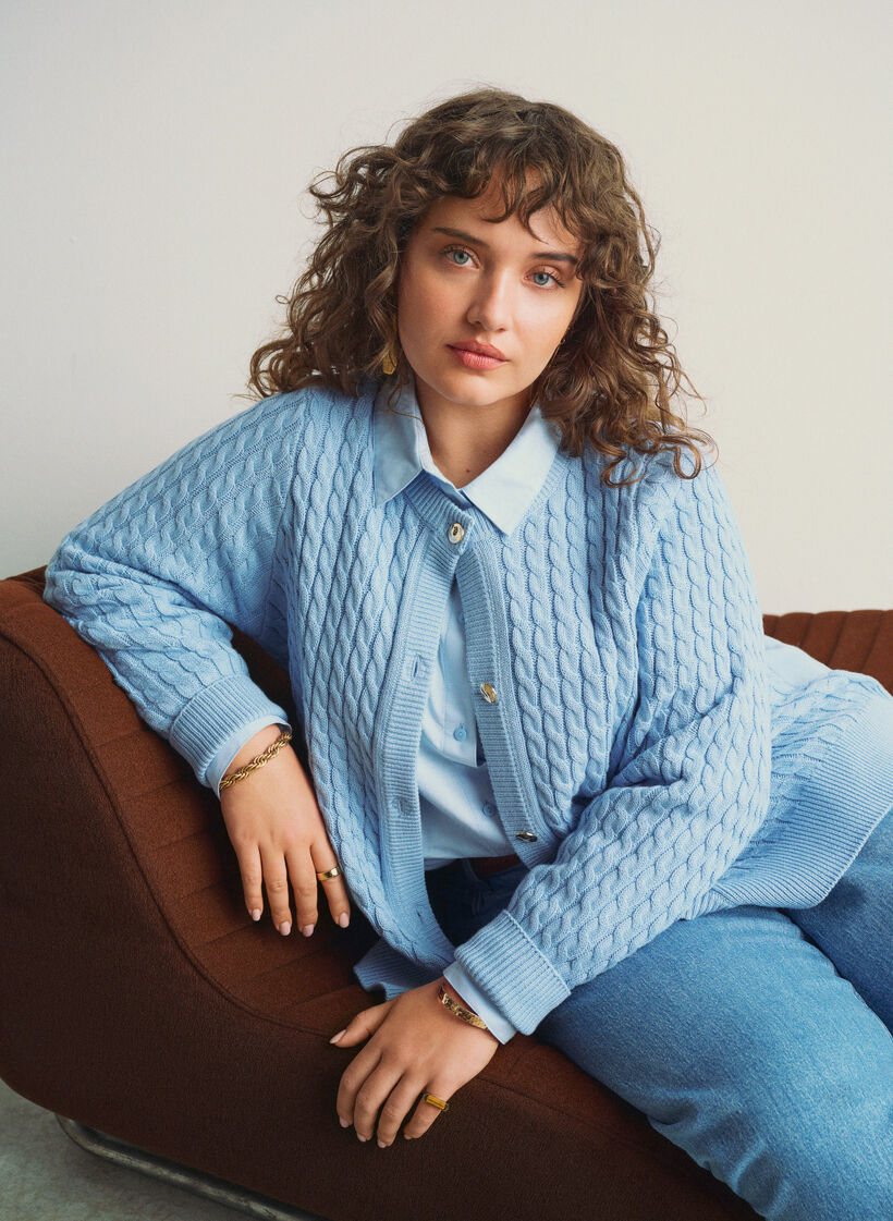 L&aring;ng&auml;rmad bomullsskjorta, Bl&aring;, Image image number 0