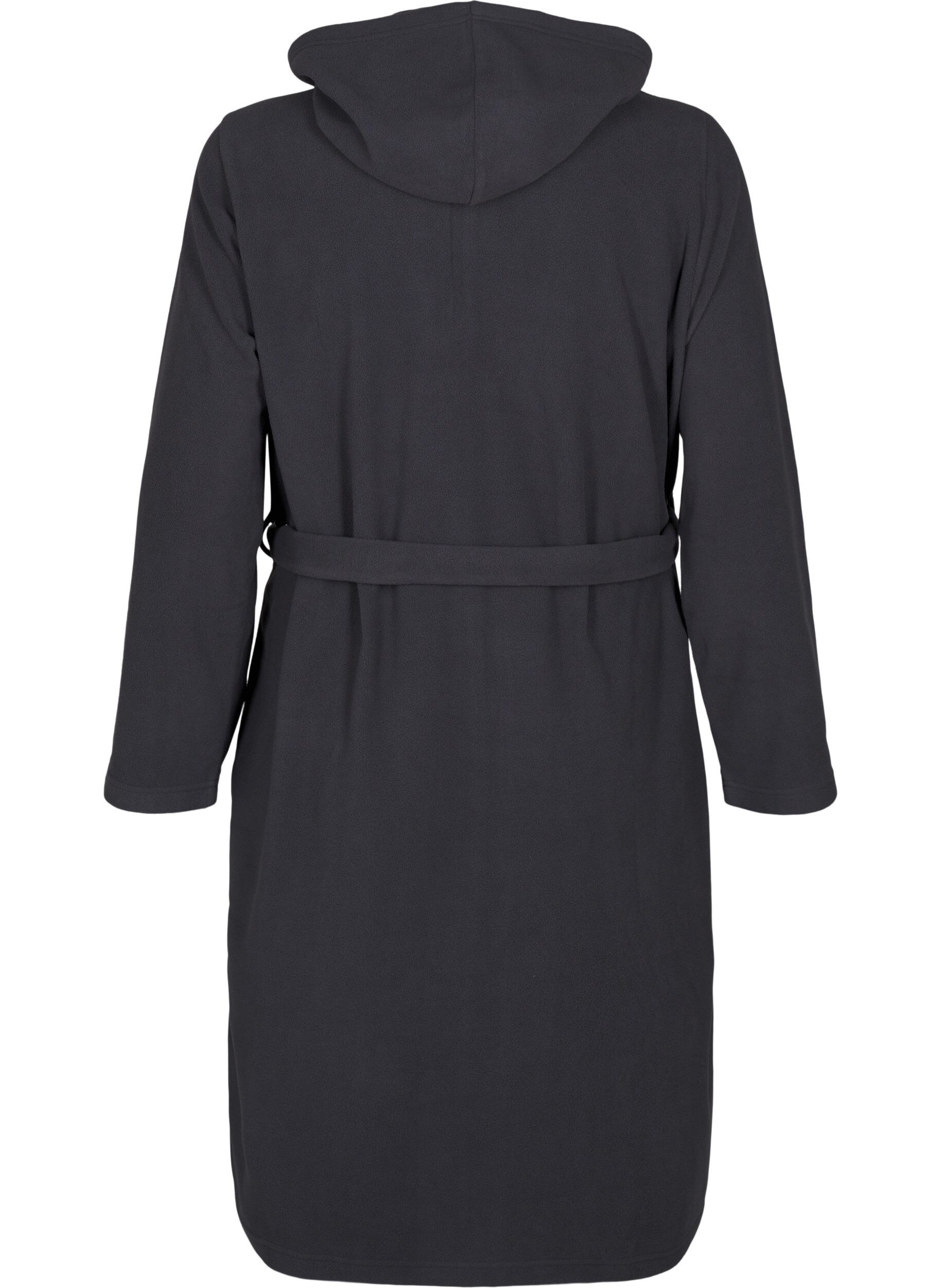 Zizzi Morgonrock med dragkedja och huva, Gr&aring;, Packshot image number 1