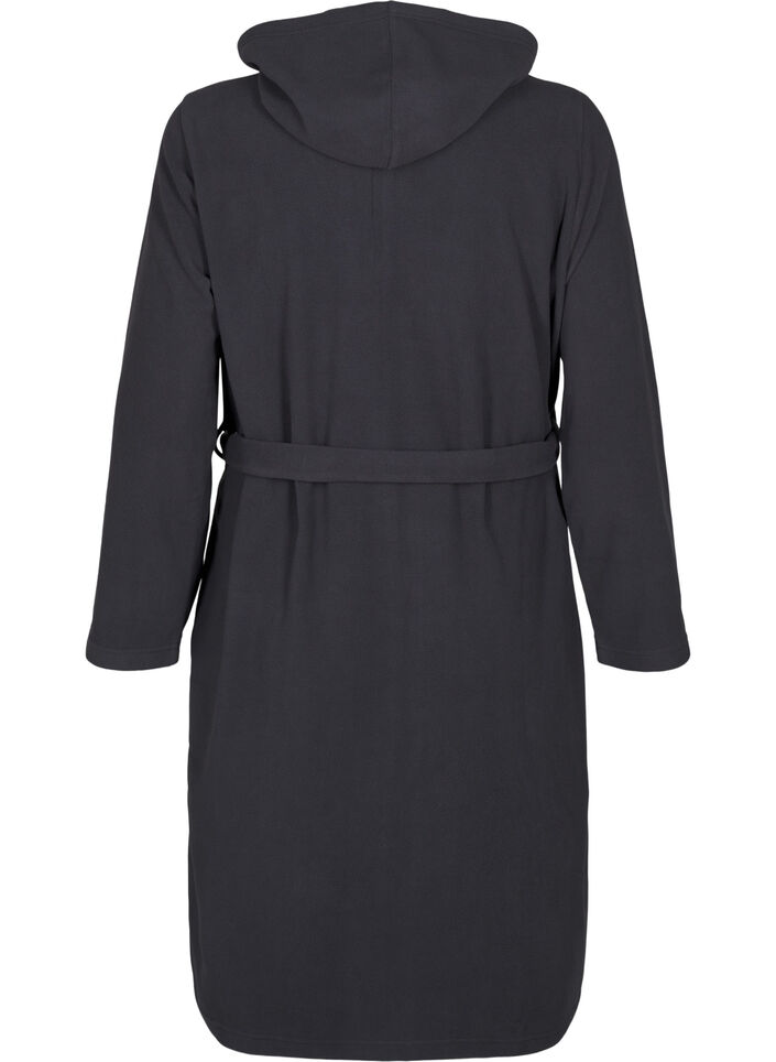 Morgonrock med dragkedja och huva, Grå, Packshot image number 1