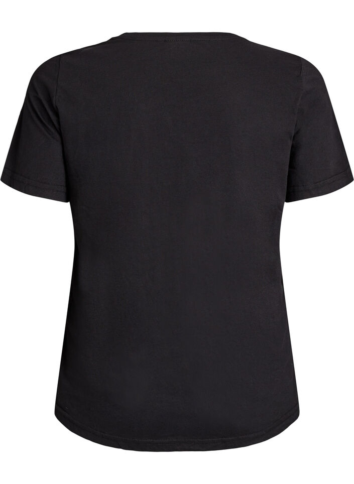 T-shirt med tryck, Svart, Packshot image number 1