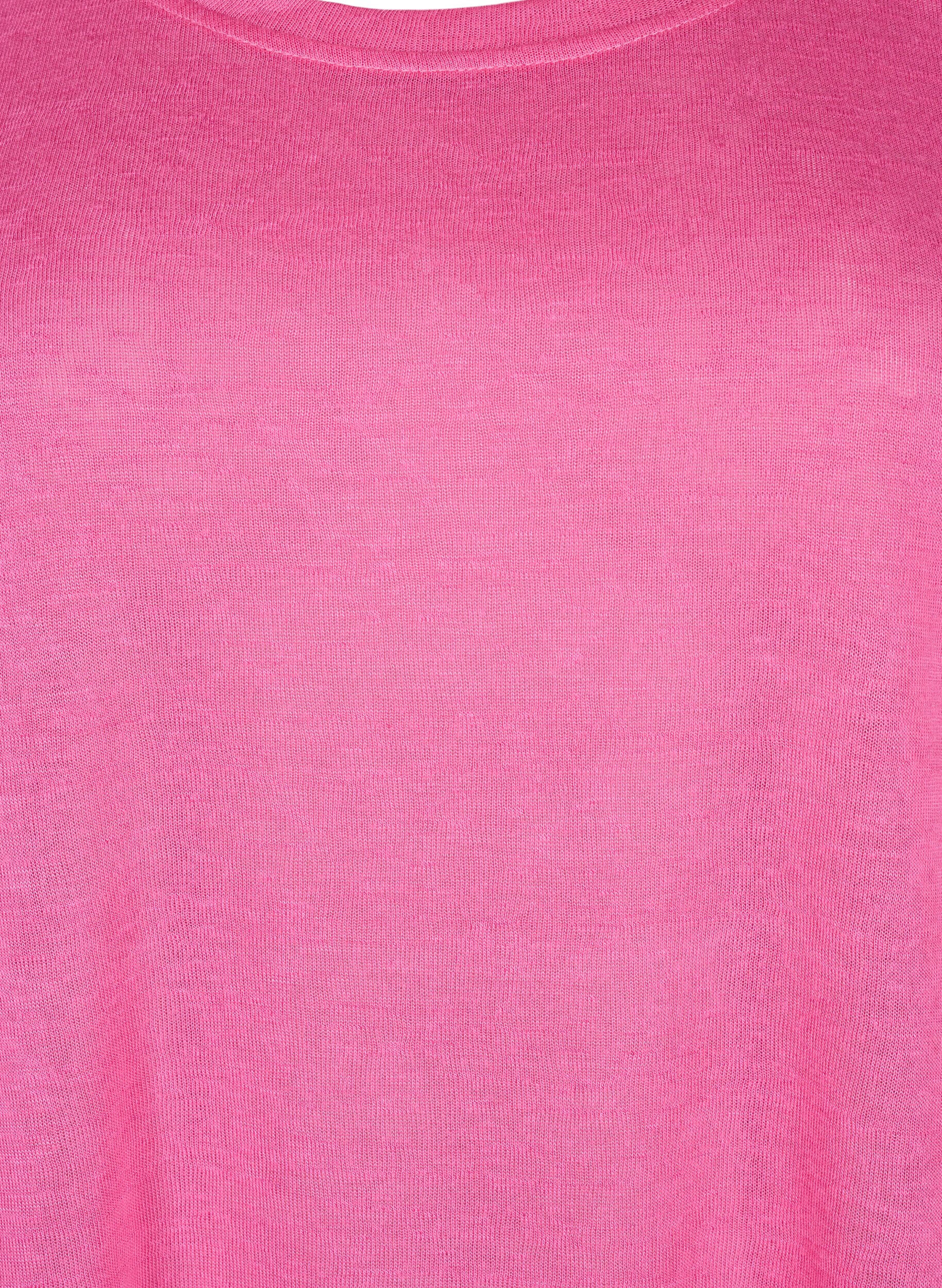 Zizzi Blus med 3/4-&auml;rmar, Shocking Pink, Packshot image number 2