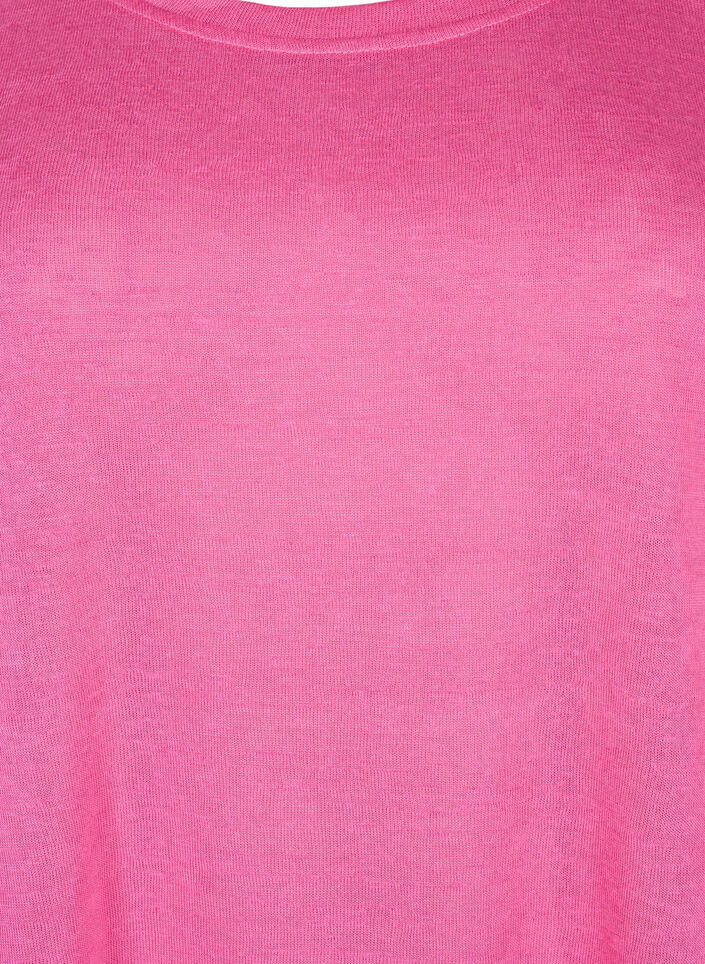 Blus med 3/4-ärmar, Shocking Pink, Packshot image number 2