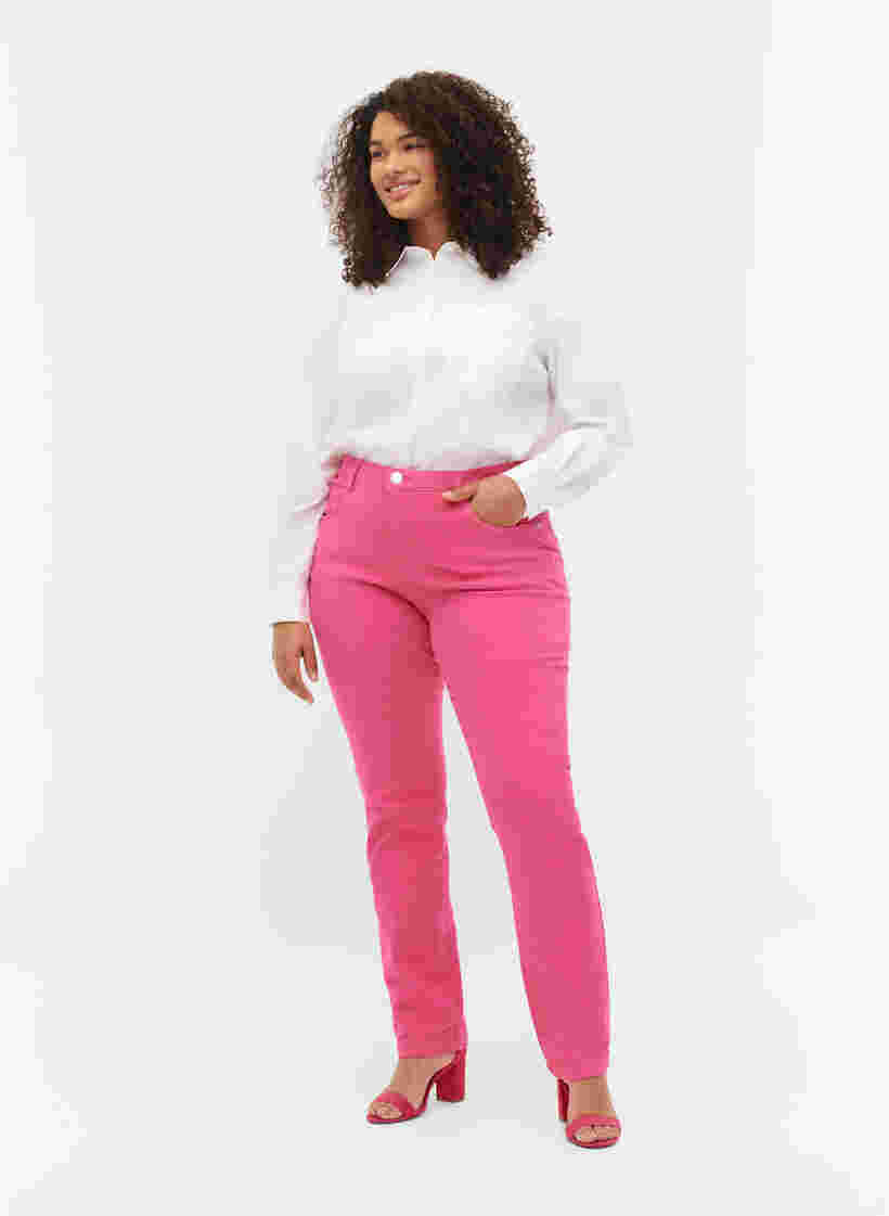 Skjorta i bomullsmix, Bright White, Model image number 2