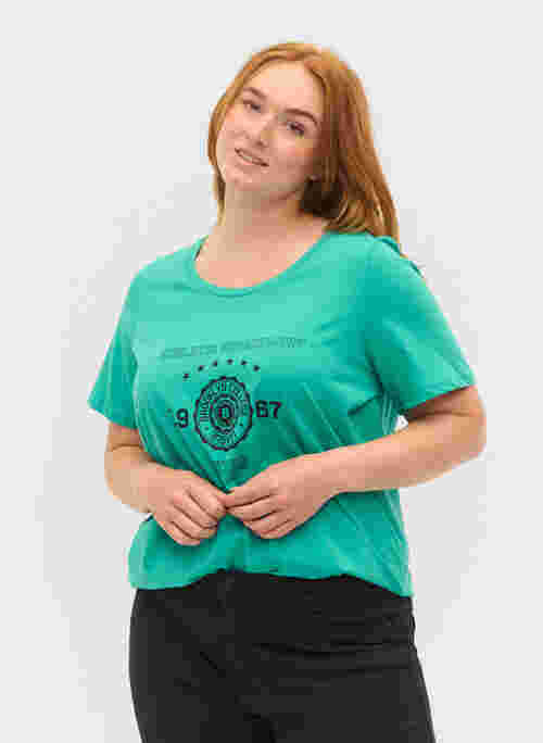Kortärmad t-shirt i bomull med print