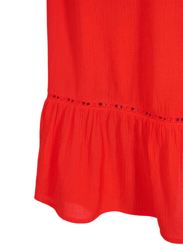 Viskosklänning med 3/4-ärmar, Fiery Red, Packshot image number 3