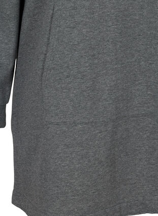 Sweatshirtsklänning med huva och ficka, Dark Grey Melange, Packshot image number 3