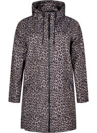 Regnkappa med fickor och huva, Brun