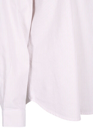 Långärmad bomullsskjorta, White Taupe Stripe, Packshot image number 3