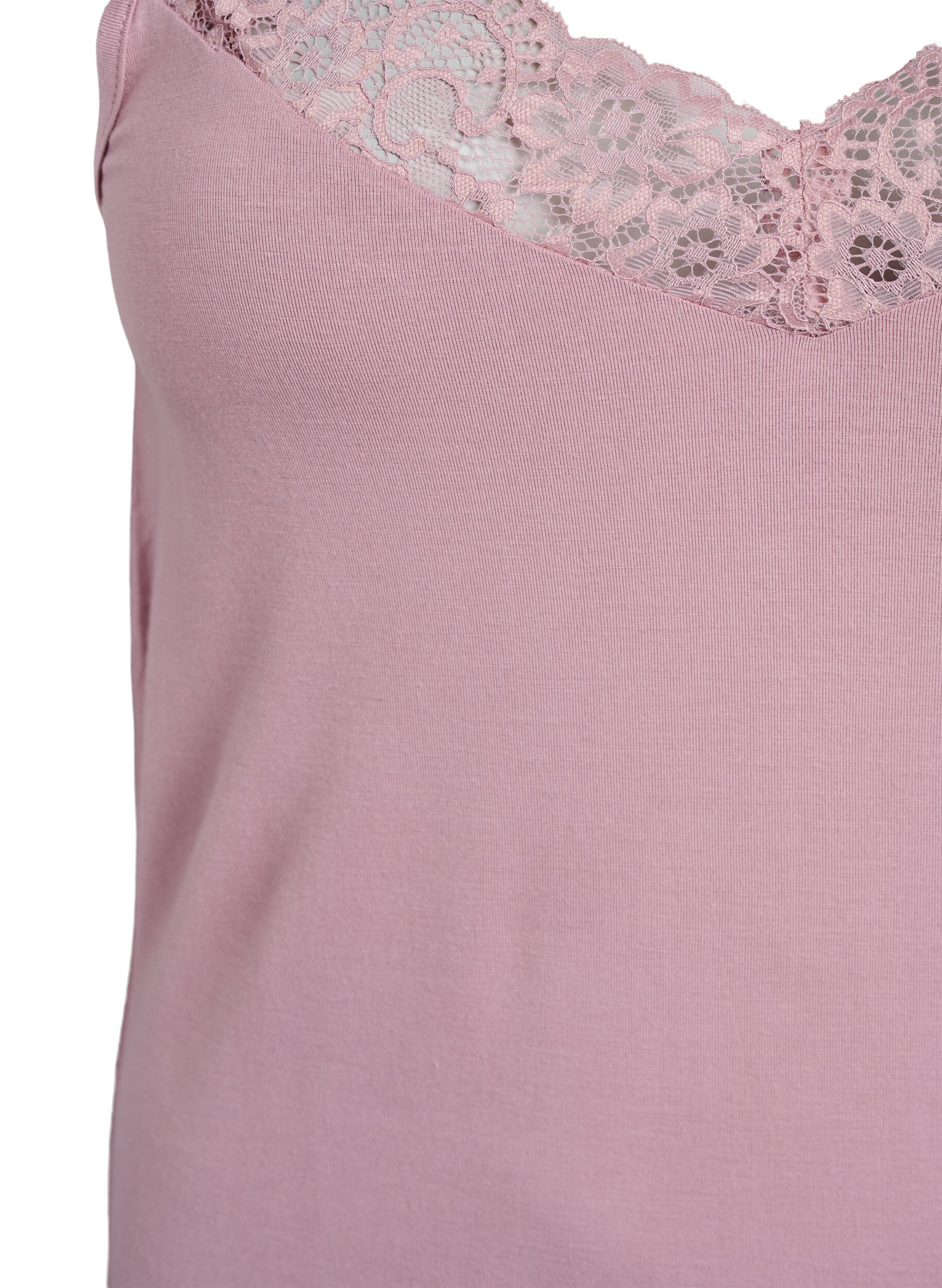 ZizziTopp i viskos med spetskant, Rosa, Packshot image number 2