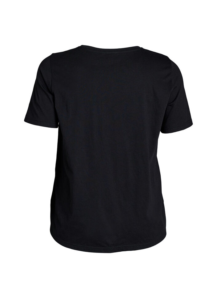 T-shirt med tryck, Svart, Packshot image number 1