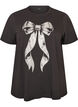 T-shirt i bomull med tryck framtill, Gr&aring;, Packshot image number 0