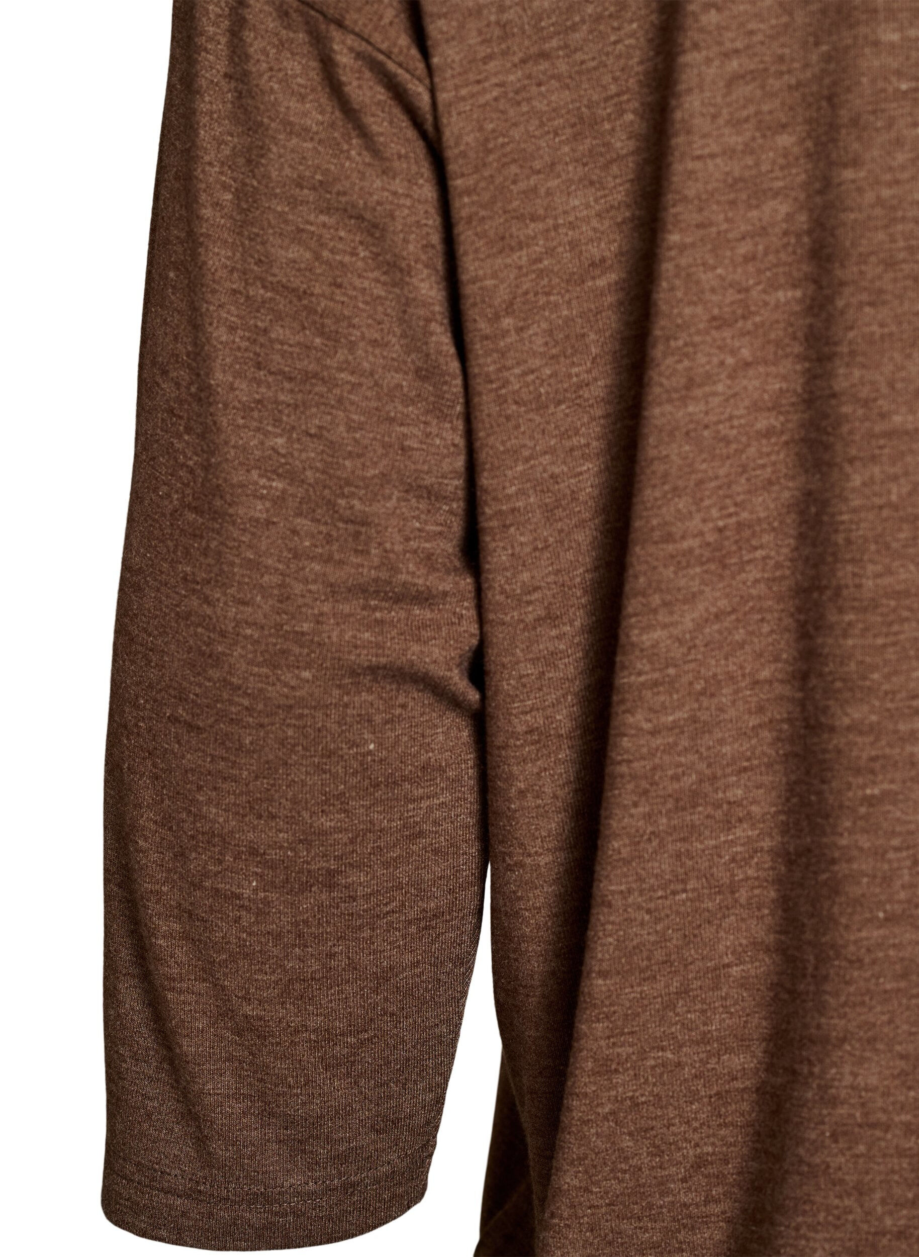 ZizziJerseyblus med 3/4-&auml;rm, Brun, Packshot image number 3