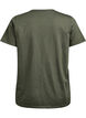 T-shirt med knappdetalj, Gr&ouml;n, Packshot image number 1