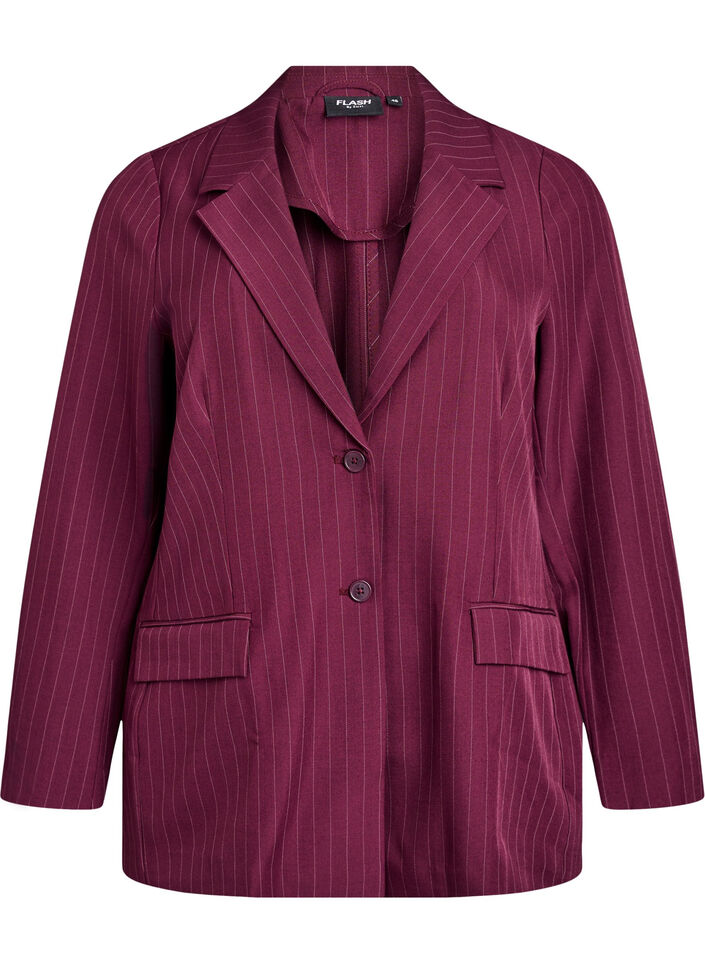 Blazer med fickor och slitsar, R&ouml;d, Packshot image number 0