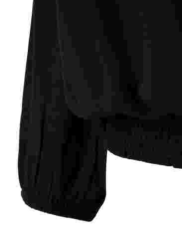 Viskosblus med smock, Black, Packshot image number 3