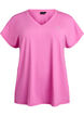 Tr&auml;nings t-shirt med v-ringning och l&ouml;s passform, Rosa, Packshot image number 0