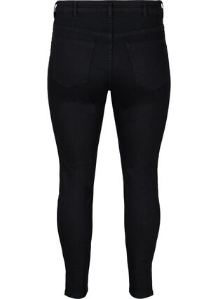Kampanjvara – Croppade Amy jeans med slits, Black, Packshot image number 1