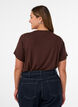 T-shirt i viskos med strass, Brun, Model image number 2