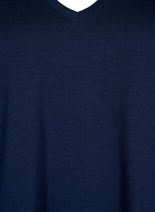 Kortärmad enkel t-shirt med v-ringning, Navy Blazer, Packshot image number 2