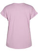 Kort&auml;rmad t-shirt i bomullsmix, Lila, Packshot image number 1