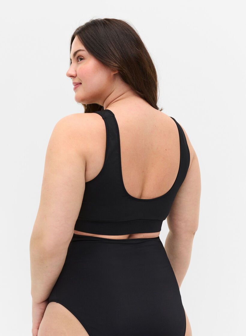 Bikinitop med rund halsringning , Black, Model image number 1