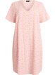 Kort&auml;rmad kl&auml;nning med V-ringning, Rosa, Packshot image number 0