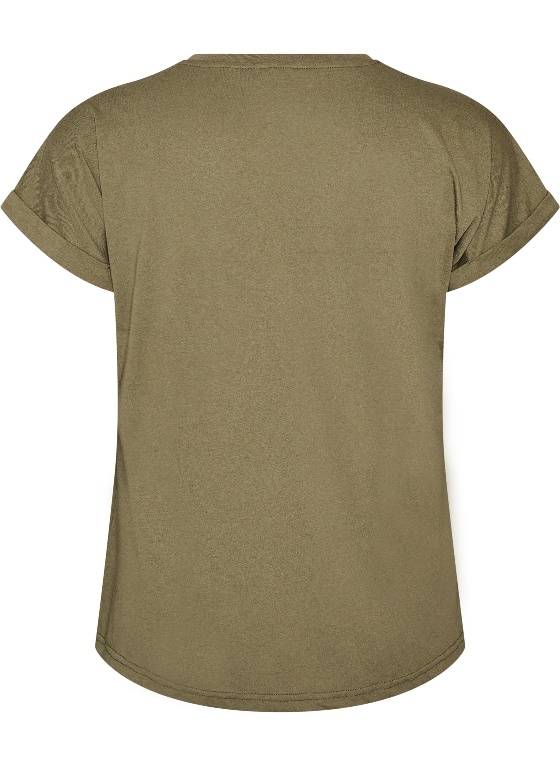 ZizziT-shirt med dekorativt tryck framtill, Gr&ouml;n, Packshot image number 1