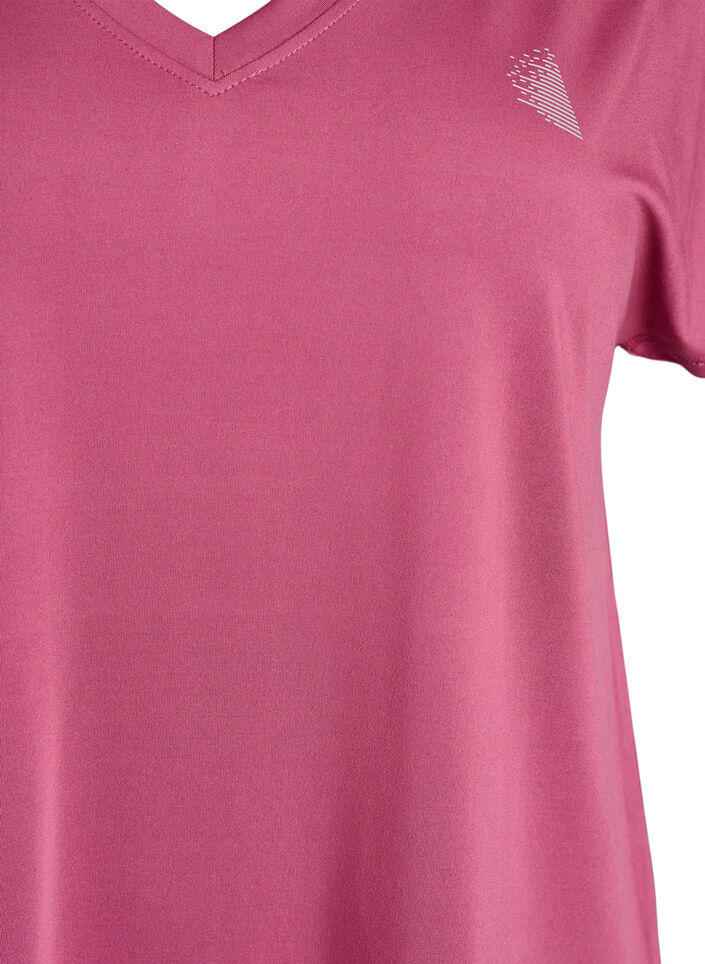Tr&auml;nings t-shirt med v-ringning och l&ouml;s passform, R&ouml;d, Packshot image number 2