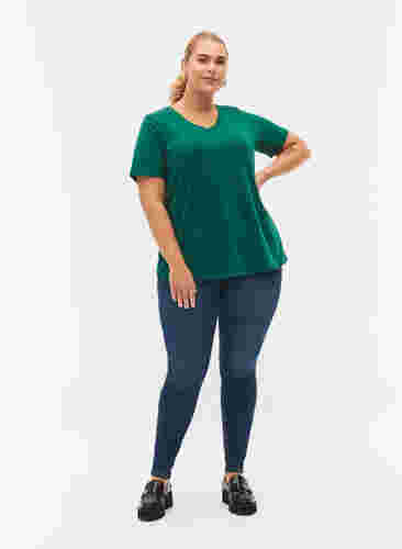 Enfärgad t-shirt i bomull, Evergreen, Model image number 2
