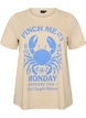 T-shirt i bomull med tryck, Beige, Packshot image number 0