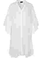 Strandklänning av bomull med knappar, Bright White