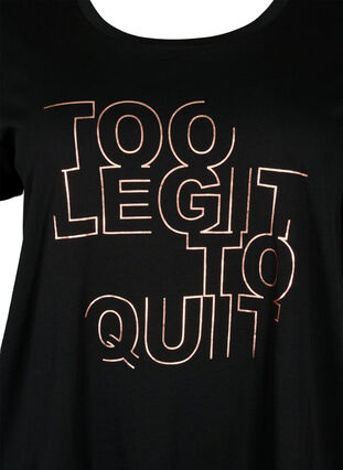Sport t-shirt med tryck, Black w. Too Legit , Packshot image number 2