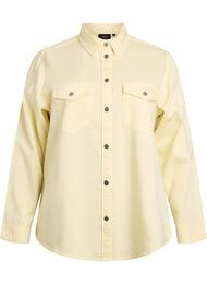 Jeansskjorta med bröstfickor, Gul