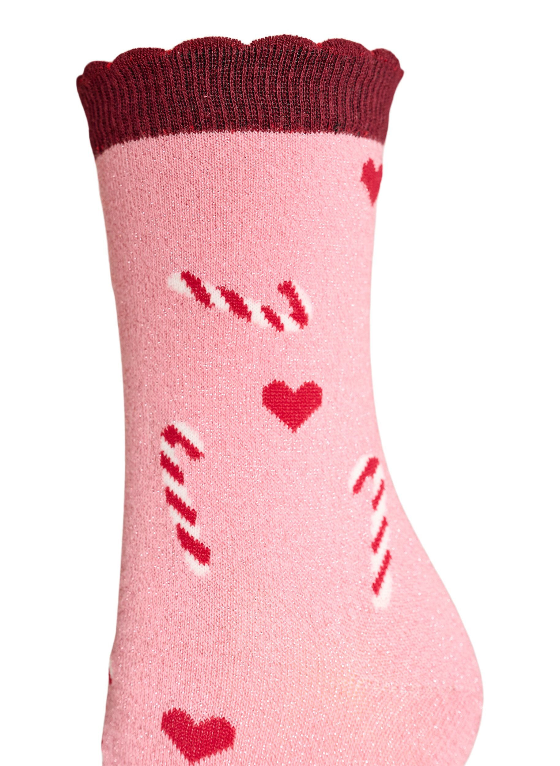 Zizzi2-pack julstrumpor, Rosa, Packshot image number 2