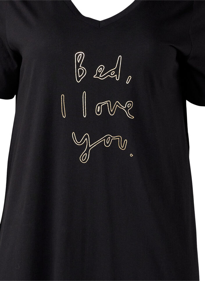 Nattlinne i ekologisk bomull med v-ringning, , Packshot image number 2