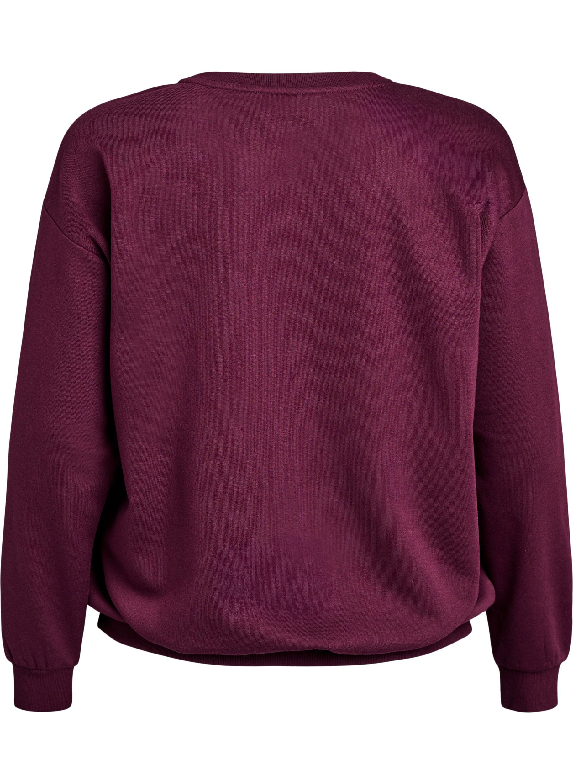 Zizzi Sweatshirt i tryck, R&ouml;d, Packshot image number 1